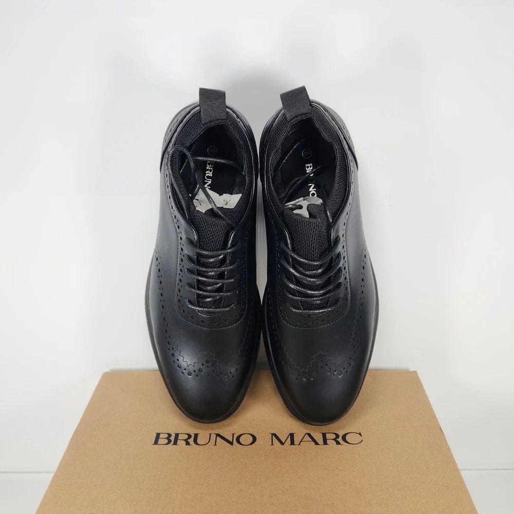 Bruno Marc Oxford Sneakers Mens Size 8 All Black Wingtip Brogue Hybrid Shoes
